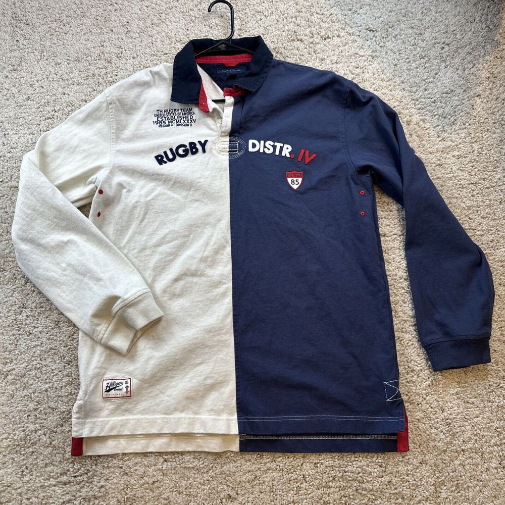 Nwot Vtg 80s 90s Tommy Hilfiger Rugby Team 1985 Polo Shirt Colorblock Men Xxl